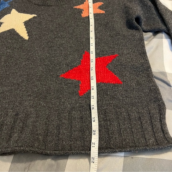 Madewell Starry Night Pullover Sweater Charcoal Grey Wool Cropped Crewneck XS - Picture 11 of 12